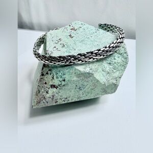 Silpada RARE 🦄 Layered Smooth Sterling Silver Inter-Woven Cuff Bracelet